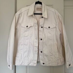 We The Free by Free People White Denim Trucker Jacket